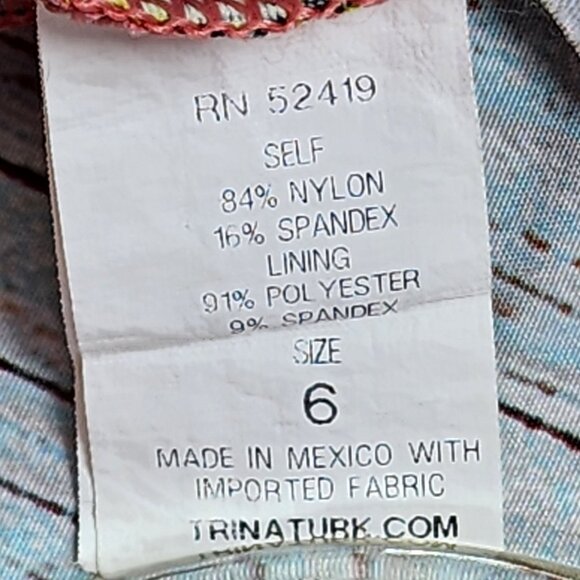 Trina Turk Womens Size 6 Halter Tankini Swim Top Multicolor Nylon/Spandex - Picture 4 of 8